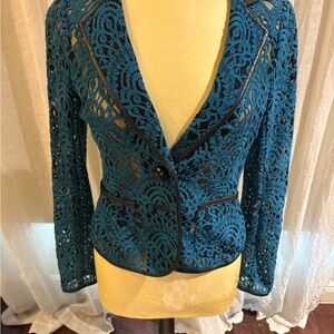 Nanette Lepore Teal Lace Women's Blazer